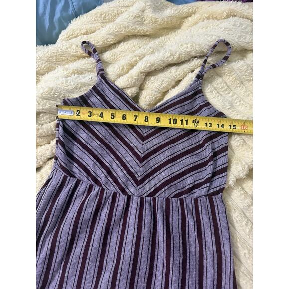 Womens Universal Threads Sleeveless Dress Mini Striped Chevron Burgundy medium - Picture 7 of 12